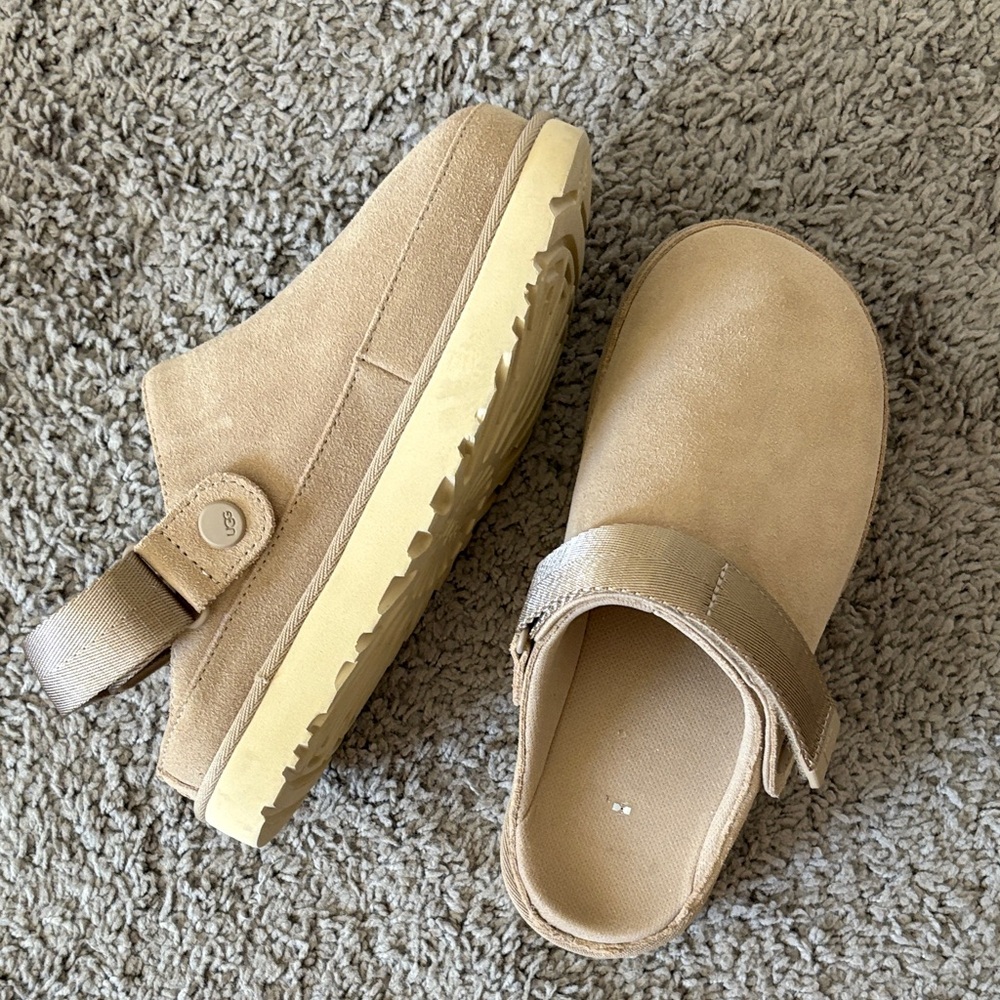 UGG Tan Mules with Adjustable Strap